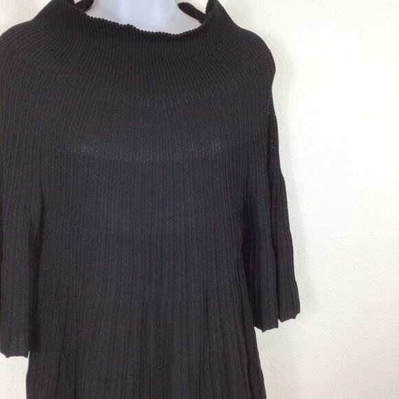 Liviana Conti Pleated Mock Neck Swing Sweater Bell Sleeves size S - Picture 2 of 6